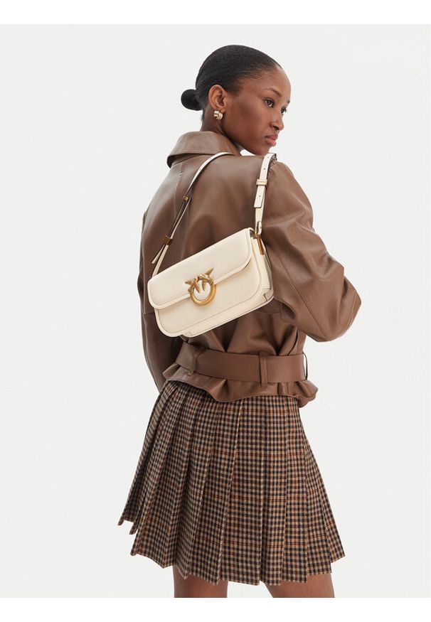 Pinko - PINKO Torebka Love Box Baguette Al 25-26 PLTT 105083 A26L Écru. Kolor: kremowy. Materiał: skórzane