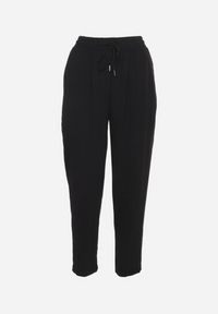 Born2be - Czarne Spodnie Luźne z Kieszeniami i Gumką w Talii oraz Sznurkiem Enivia. Okazja: na co dzień. Kolor: czarny. Styl: elegancki, casual #2