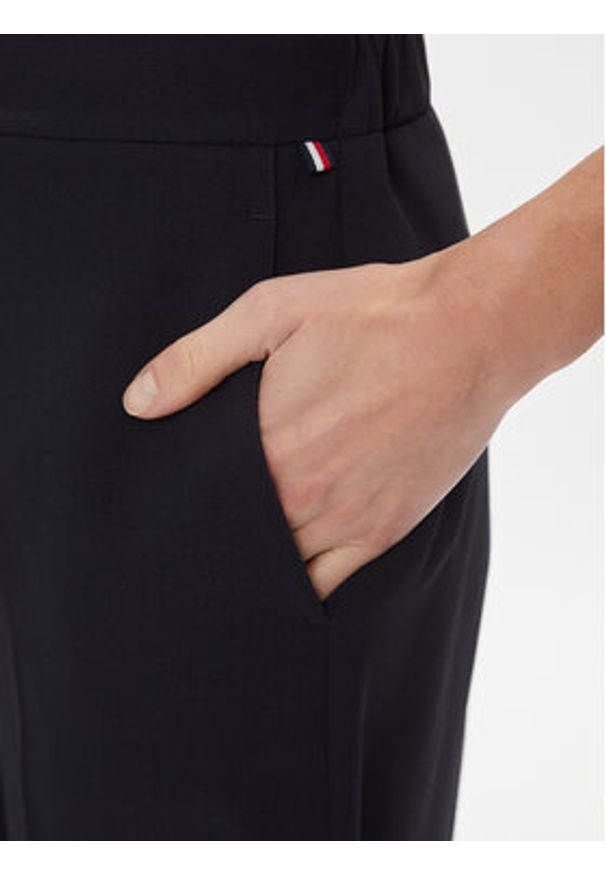 TOMMY HILFIGER - Tommy Hilfiger Spodnie materiałowe WW0WW41908 Granatowy Wide Leg. Kolor: niebieski. Materiał: syntetyk