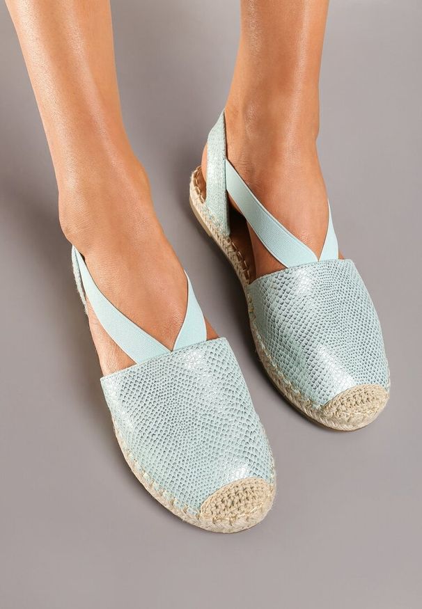 Born2be - Jasnozielone Płaskie Espadryle z Imitacji Skóry Wialla. Kolor: zielony. Materiał: skóra. Sezon: lato