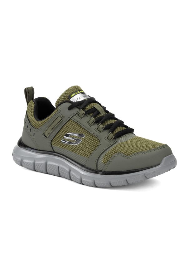 skechers - Buty męskie SKECHERS Track Knockhill. Kolor: zielony. Model: Skechers Sport. Sport: turystyka piesza