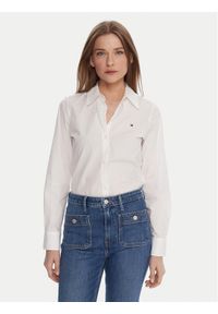 TOMMY HILFIGER - Tommy Hilfiger Koszula WW0WW47169 Biały Regular Fit. Kolor: biały. Materiał: bawełna