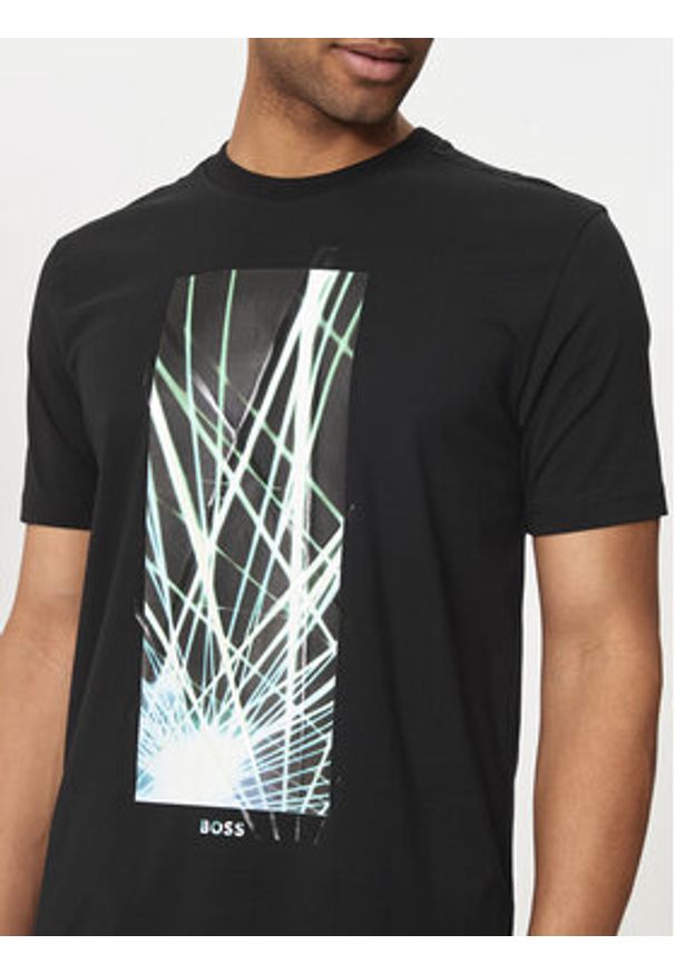 BOSS - Boss T-Shirt Tee 6 50514647 Czarny Regular Fit. Kolor: czarny. Materiał: bawełna