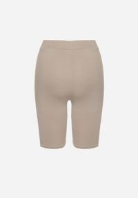Born2be - Jasnoszare Bawełniane Szorty Kolarki przed Kolano z Elastyczną Gumką w Pasie Harmmonia. Okazja: na co dzień. Kolor: szary. Materiał: bawełna. Styl: casual, elegancki #2