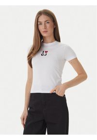 Guess Jeans T-Shirt W6GIB1 J1314 Biały Slim Fit. Kolor: biały. Materiał: bawełna #1