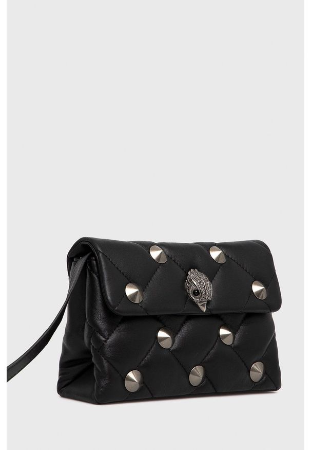 Kurt Geiger London - Torebka. Kolor: czarny. Wzór: aplikacja. Dodatki: z aplikacjami. Materiał: pikowane. Rodzaj torebki: na ramię