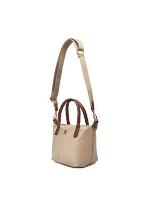 TOMMY HILFIGER - Tommy Hilfiger Torebka Popette Mini Tote AW0AW17709 Brązowy. Kolor: brązowy