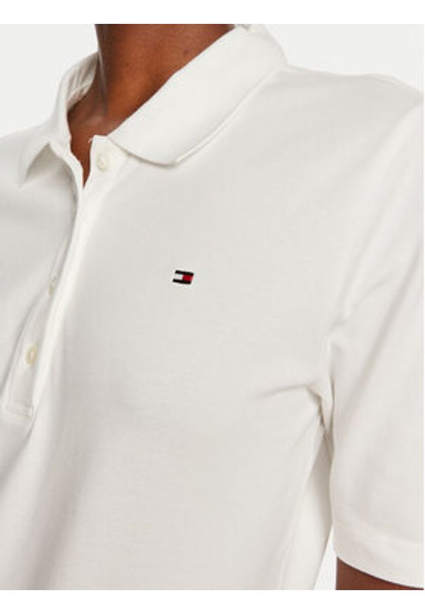 TOMMY HILFIGER - Tommy Hilfiger Polo 1985 WW0WW43224 Écru Regular Fit. Typ kołnierza: polo. Materiał: bawełna