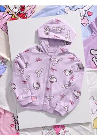 Sinsay - Rozpinana bluza z kapturem Hello Kitty - fioletowy. Typ kołnierza: kaptur. Kolor: fioletowy. Wzór: motyw z bajki #1