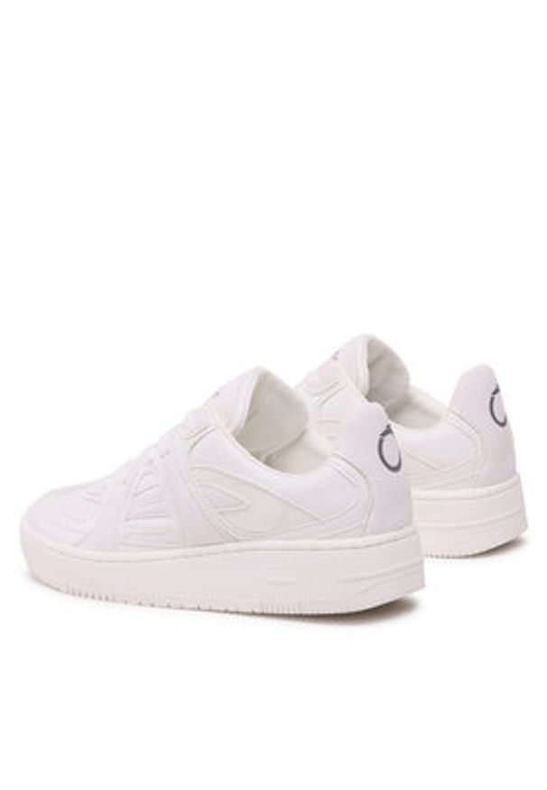 Trussardi Jeans - Trussardi Sneakersy 79A00844 Biały. Kolor: biały. Materiał: skóra