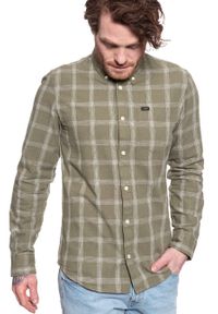 Lee - LEE LEE BUTTON DOWN MĘSKA KOSZULA UTILITY GREEN L880DANG. Typ kołnierza: button down