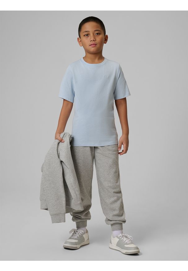 4f - 4F Spodnie dresowe joggery chłopięce - szare 140 (9-10 lat). Okazja: na co dzień. Kolor: szary. Materiał: dresówka. Sezon: lato. Styl: casual, sportowy