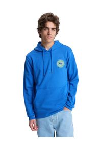 Quiksilver - Bluza z kapturem dla Mężczyzn GRAPHIC Niebieski. Typ kołnierza: kaptur. Kolor: niebieski. Materiał: materiał, poliester, bawełna. Długość rękawa: długi rękaw. Długość: długie