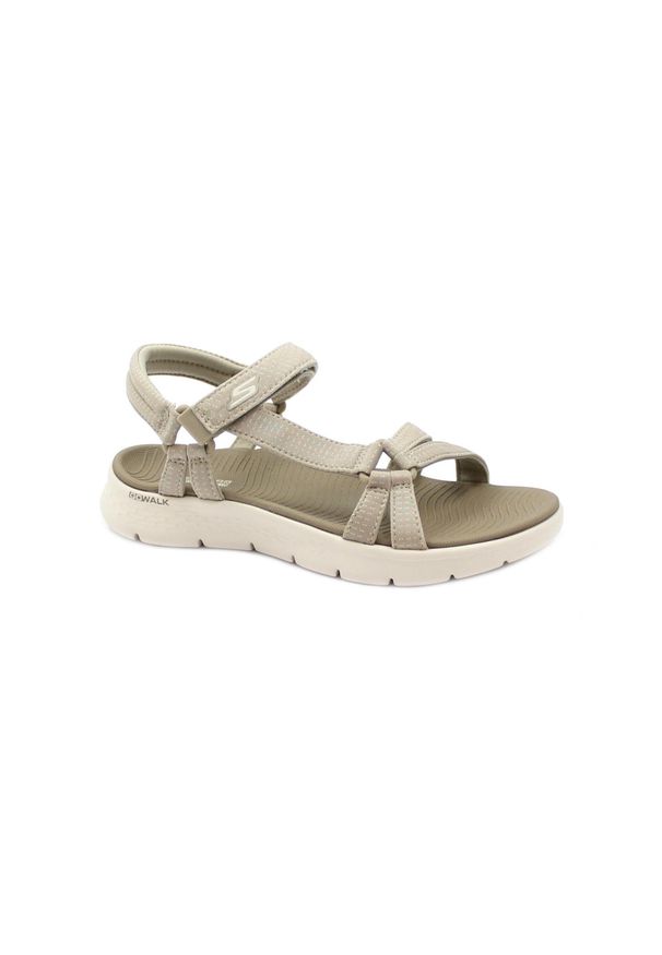 skechers - Sandały Skechers Model Go Walk Flex Sandal Kolor Jasnobrązowy. Kolor: beżowy, szary, wielokolorowy. Materiał: tkanina. Sezon: lato