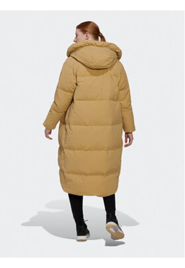 Adidas - adidas Płaszcz zimowy Big Baffle Down Coat HN9938 Beżowy Loose Fit. Kolor: beżowy. Materiał: syntetyk. Sezon: zima