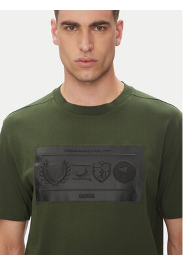 BOSS T-Shirt 50538112 Zielony Regular Fit. Kolor: zielony. Materiał: bawełna