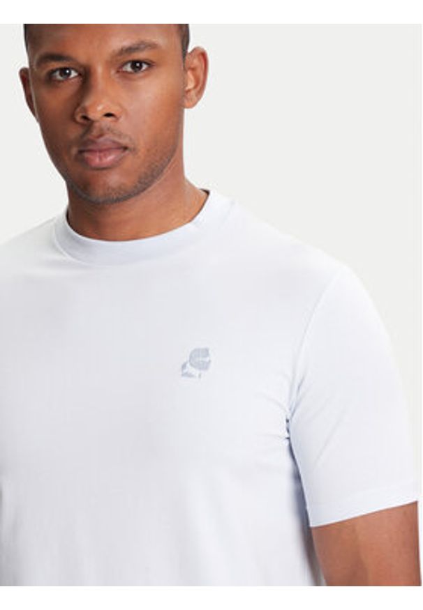 Karl Lagerfeld - KARL LAGERFELD T-Shirt 755750 553221 Turkusowy Regular Fit. Typ kołnierza: dekolt w karo. Kolor: turkusowy. Materiał: bawełna