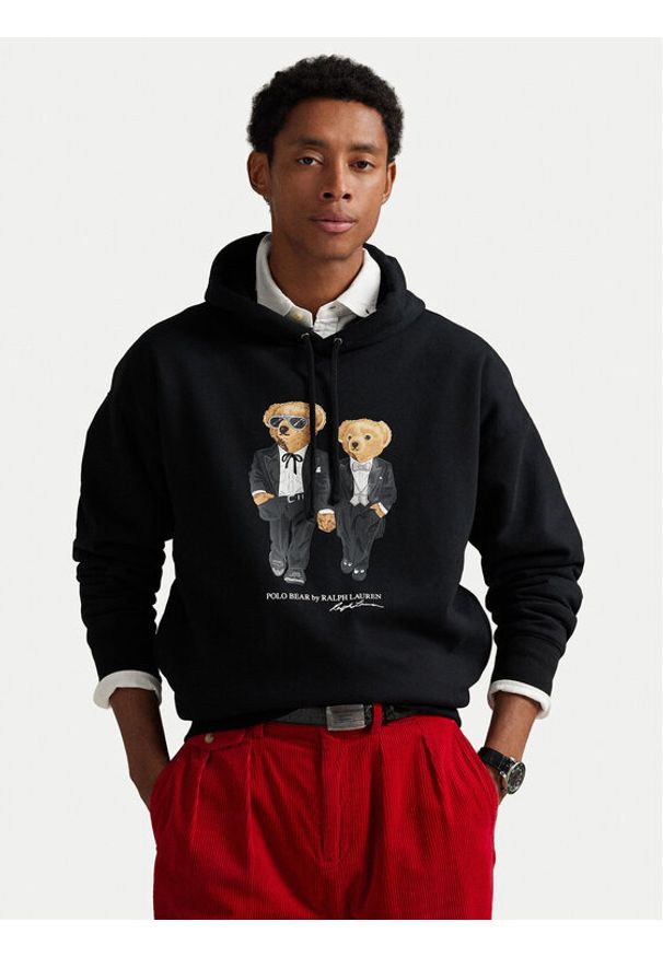 Polo Ralph Lauren Bluza 710981802001 Czarny Relaxed Fit. Typ kołnierza: polo. Kolor: czarny. Materiał: bawełna, syntetyk