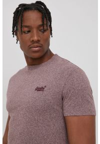 Superdry T-shirt bawełniany kolor fioletowy melanżowy. Okazja: na co dzień. Kolor: fioletowy. Materiał: bawełna. Wzór: melanż. Styl: casual #5