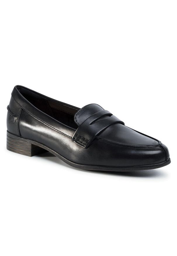 Clarks Półbuty Hamble Loafer 261477394 Czarny. Kolor: czarny. Materiał: skóra