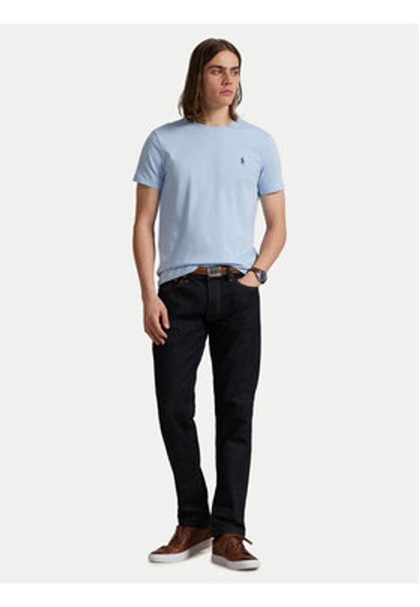 Polo Ralph Lauren T-Shirt 710671438444 Błękitny Custom Slim Fit. Typ kołnierza: polo. Kolor: niebieski. Materiał: bawełna