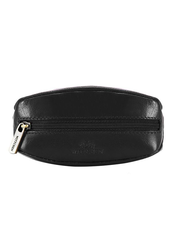 Wittchen - Etui na klucze skórzane z kółkiem. Kolor: czarny. Materiał: skóra, lakier