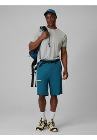4f - 4F Spodenki trekkingowe szybkoschnące męskie - granatowe L. Kolor: niebieski. Materiał: tkanina, włókno, materiał. Długość: długie. Sport: turystyka piesza #1