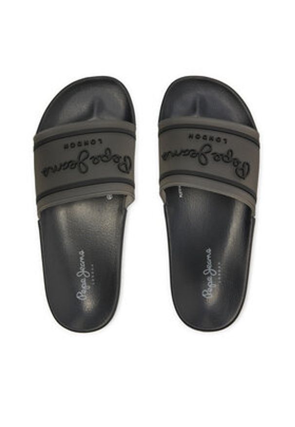 Pepe Jeans Klapki Slider Translucent W PLS70147 Czarny. Kolor: czarny. Materiał: syntetyk