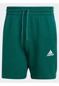 Adidas - adidas Szorty sportowe Essentials French Terry 3-Stripes IS1342 Zielony Regular Fit. Kolor: zielony. Materiał: bawełna. Styl: sportowy #3