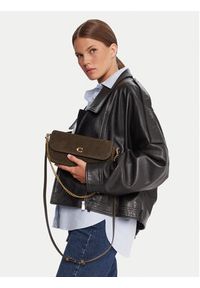 Coach Torebka Brook Flap CCD07 Khaki. Kolor: brązowy. Materiał: skórzane, zamszowe