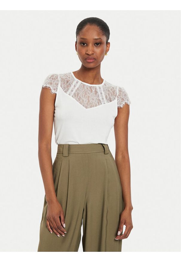 Morgan Bluzka 232-DGIULIA Biały Slim Fit. Kolor: biały. Materiał: wiskoza