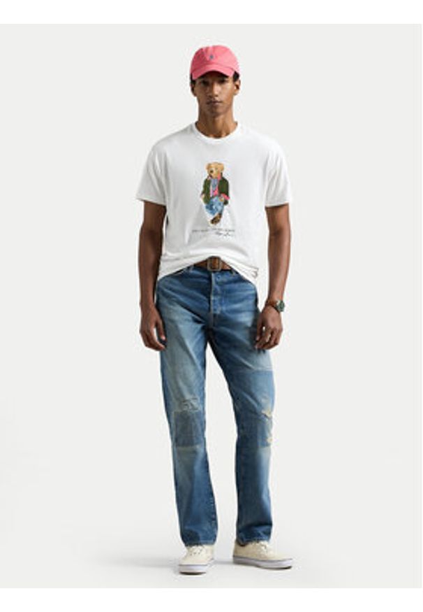 Polo Ralph Lauren T-Shirt 710854497041 Biały Regular Fit. Typ kołnierza: polo. Kolor: biały. Materiał: bawełna