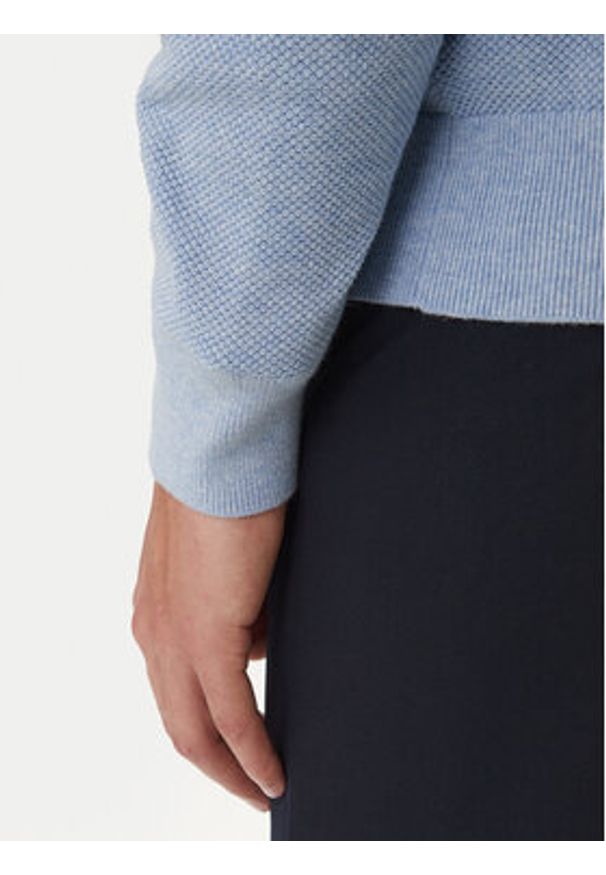 TOMMY HILFIGER - Tommy Hilfiger Sweter Essential MW0MW36347 Błękitny Regular Fit. Kolor: niebieski. Materiał: bawełna