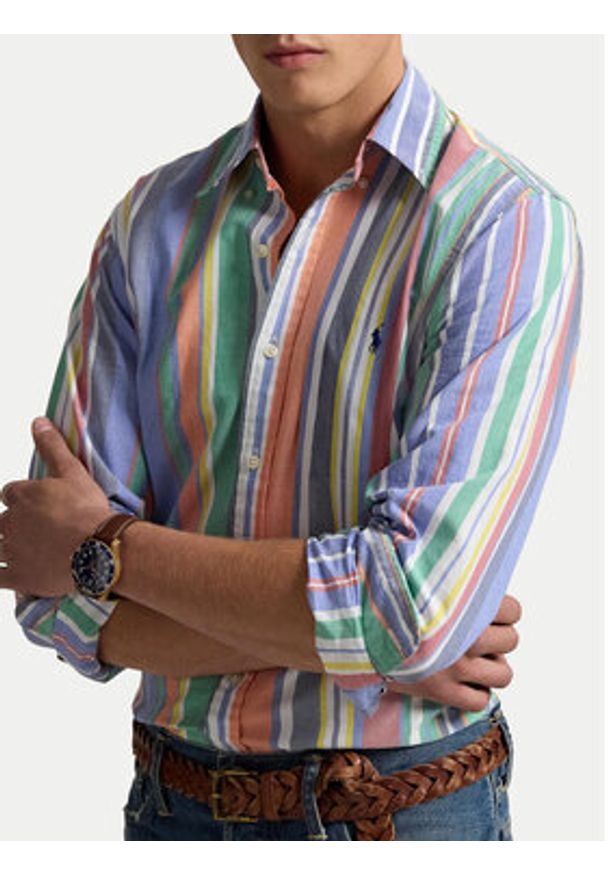Polo Ralph Lauren Koszula 710968964001 Kolorowy Custom Fit. Typ kołnierza: polo. Materiał: bawełna. Wzór: kolorowy
