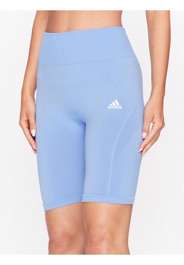Adidas - Szorty sportowe adidas. Kolor: niebieski. Materiał: syntetyk