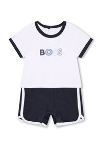 BOSS - Boss Romper J94340 Granatowy Regular Fit. Kolor: niebieski. Materiał: bawełna