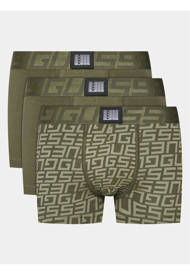 Guess Komplet 3 par bokserek U3BG01 K6YW0 Zielony. Kolor: zielony. Materiał: bawełna