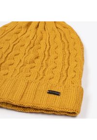 Wittchen - Damska czapka z warkoczowym splotem żółta. Kolor: żółty. Materiał: akryl. Wzór: ze splotem. Sezon: jesień, zima. Styl: klasyczny, elegancki #3