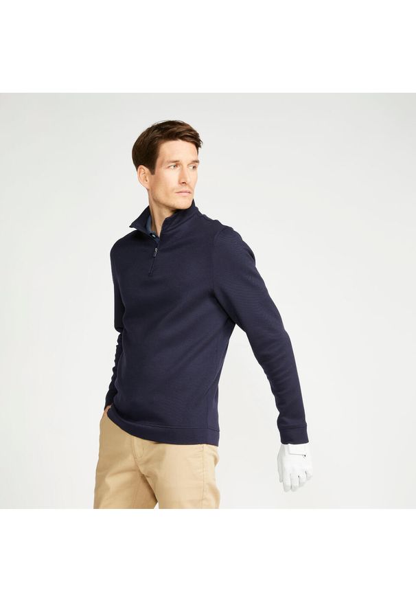 INESIS - Bluza do golfa męska Inesis MW500. Typ kołnierza: golf. Kolor: niebieski. Materiał: materiał, lyocell, poliester, elastan. Sport: golf