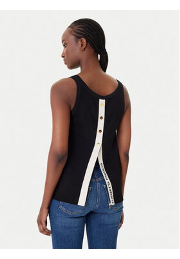 Elisabetta Franchi Sweter TK-72S-61E2-V250 Czarny Regular Fit. Kolor: czarny. Materiał: wiskoza