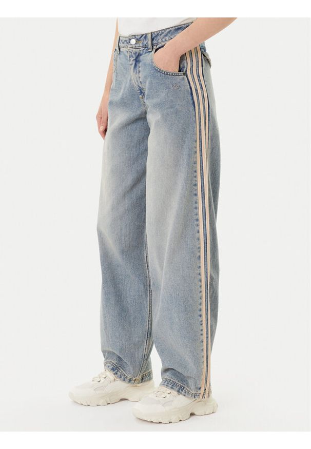 Adidas - adidas Jeansy Premium Essentials JY2868 Niebieski Wide Leg. Kolor: niebieski