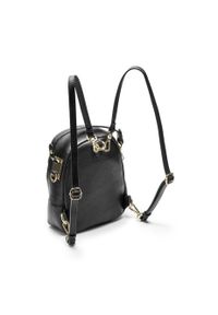 Kazar - Czarny plecak damski 2w1. Kolor: czarny. Materiał: skóra. Wzór: paski #2