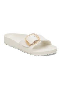 Birkenstock - BIRKENSTOCK Madrid Big Buckle EVA Eggshell Klapki damskie. Okazja: na co dzień, na plażę. Kolor: kremowy. Materiał: materiał. Sezon: lato. Styl: casual, elegancki, wakacyjny, klasyczny #6