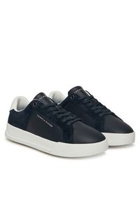 TOMMY HILFIGER - Tommy Hilfiger Sneakersy Th Court Mix FM0FM05634 Granatowy. Kolor: niebieski. Materiał: skóra #3