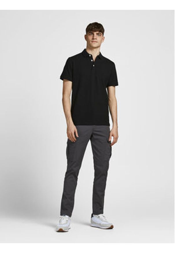 Jack & Jones Polo Paulos 12136668 Czarny Slim Fit. Typ kołnierza: polo. Kolor: czarny. Materiał: bawełna