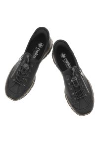 Czarne Półbuty Rieker Stylowe Obuwie Damskie. Okazja: na spacer, na co dzień. Zapięcie: zamek. Kolor: czarny. Materiał: materiał, syntetyk. Szerokość cholewki: normalna. Styl: elegancki #5