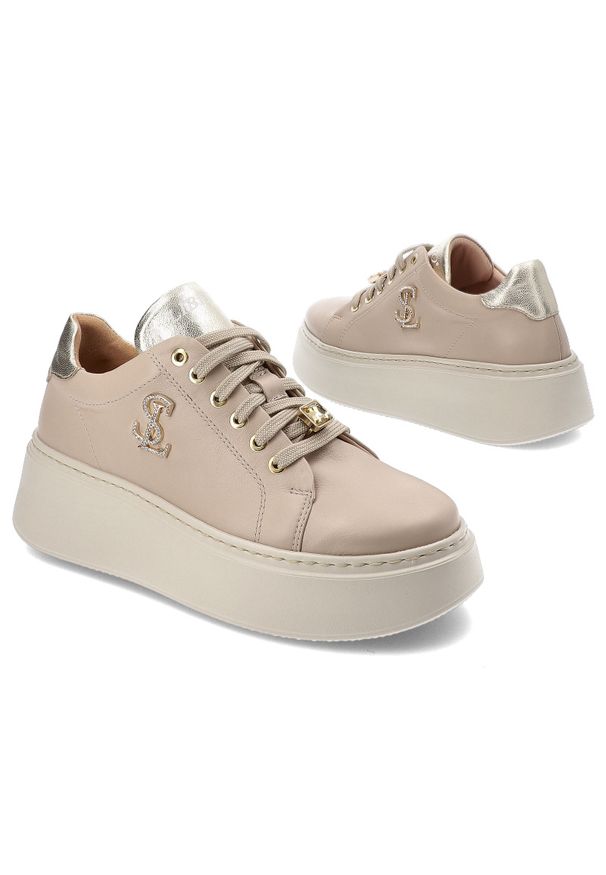 Brązowe Sneakersy Libero Modne Obuwie Damskie. Okazja: do pracy, na co dzień. Kolor: brązowy. Materiał: materiał. Styl: casual