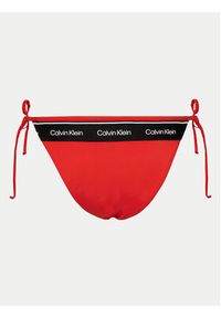 Calvin Klein Swimwear Dół od bikini KW0KW02431 Czerwony. Kolor: czerwony. Materiał: syntetyk