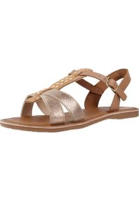 Geox - Sandały GEOX J SANDAL EOLIE GIRL Jasnobrązowy. Kolor: brązowy, wielokolorowy, beżowy. Materiał: skóra. Sezon: lato