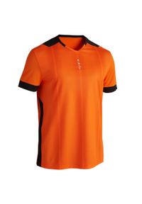 KIPSTA - Koszulka piłkarska dla dorosłych Kipsta F500. Kolor: wielokolorowy, pomarańczowy, czarny. Materiał: tkanina, materiał, poliester. Sport: piłka nożna #1